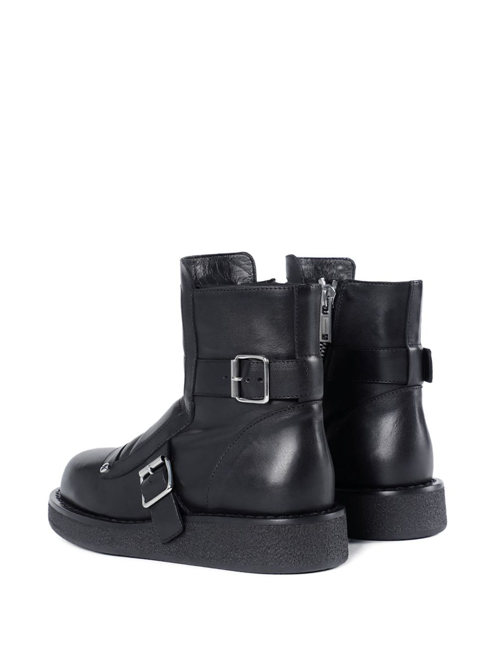 buckle-detail quilted leather boots - 4