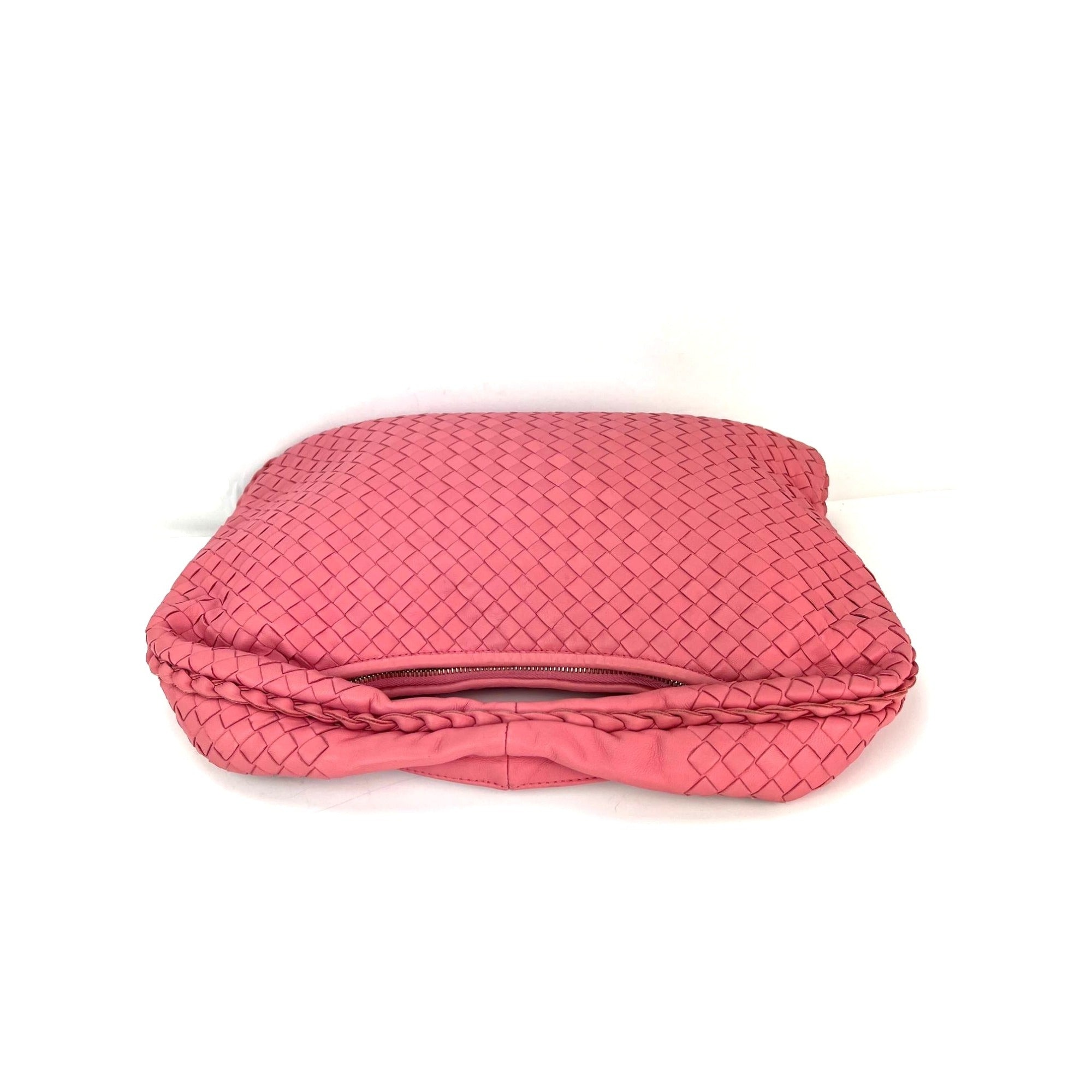 Bottega Veneta Nappa Intrecciato Medium Veneta Hobo Rose Pink Bag - 3