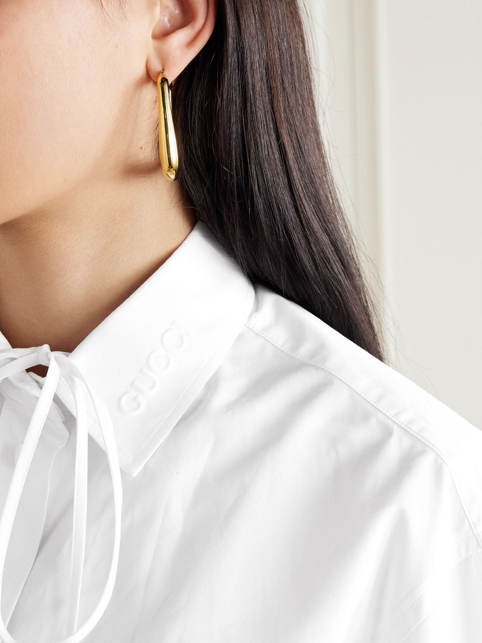 Oversized cotton-poplin shirt White - 6