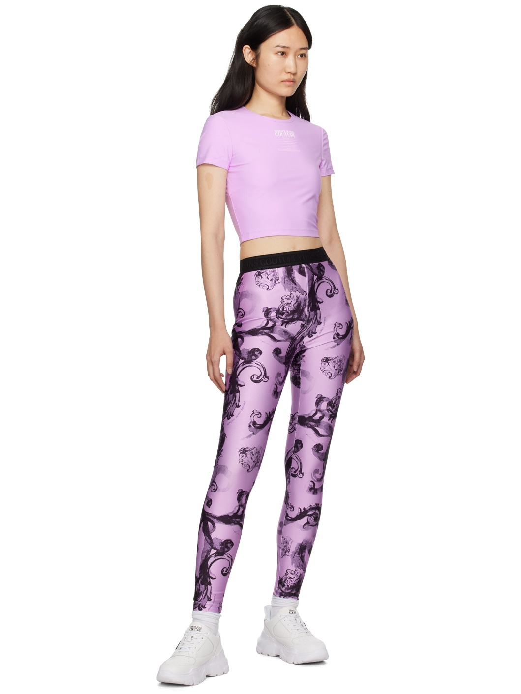 Purple Printed Leggings - 4