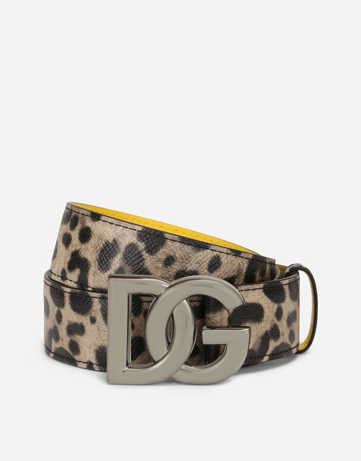 Butterfly-print calfskin belt - 1