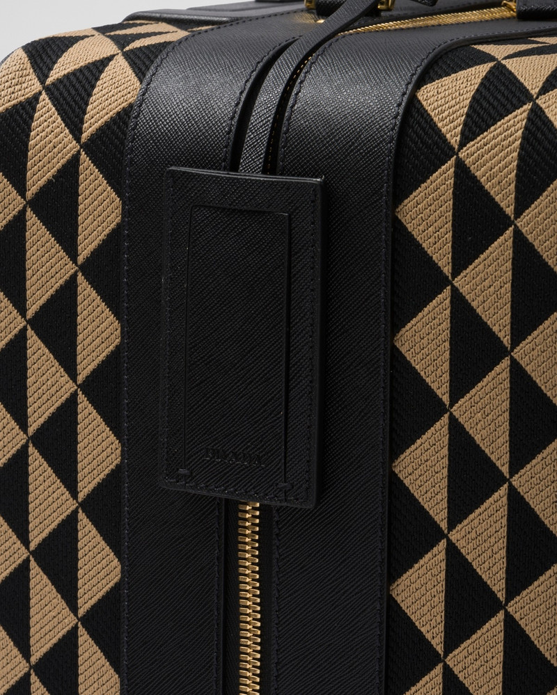 Prada Symbole embroidered jacquard fabric trolley 7