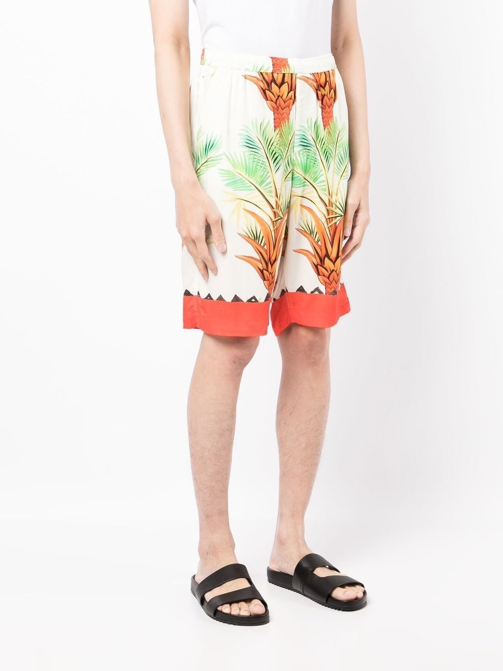 DATE PALM MOTIF-PRINT BERMUDA SHORTS - 2