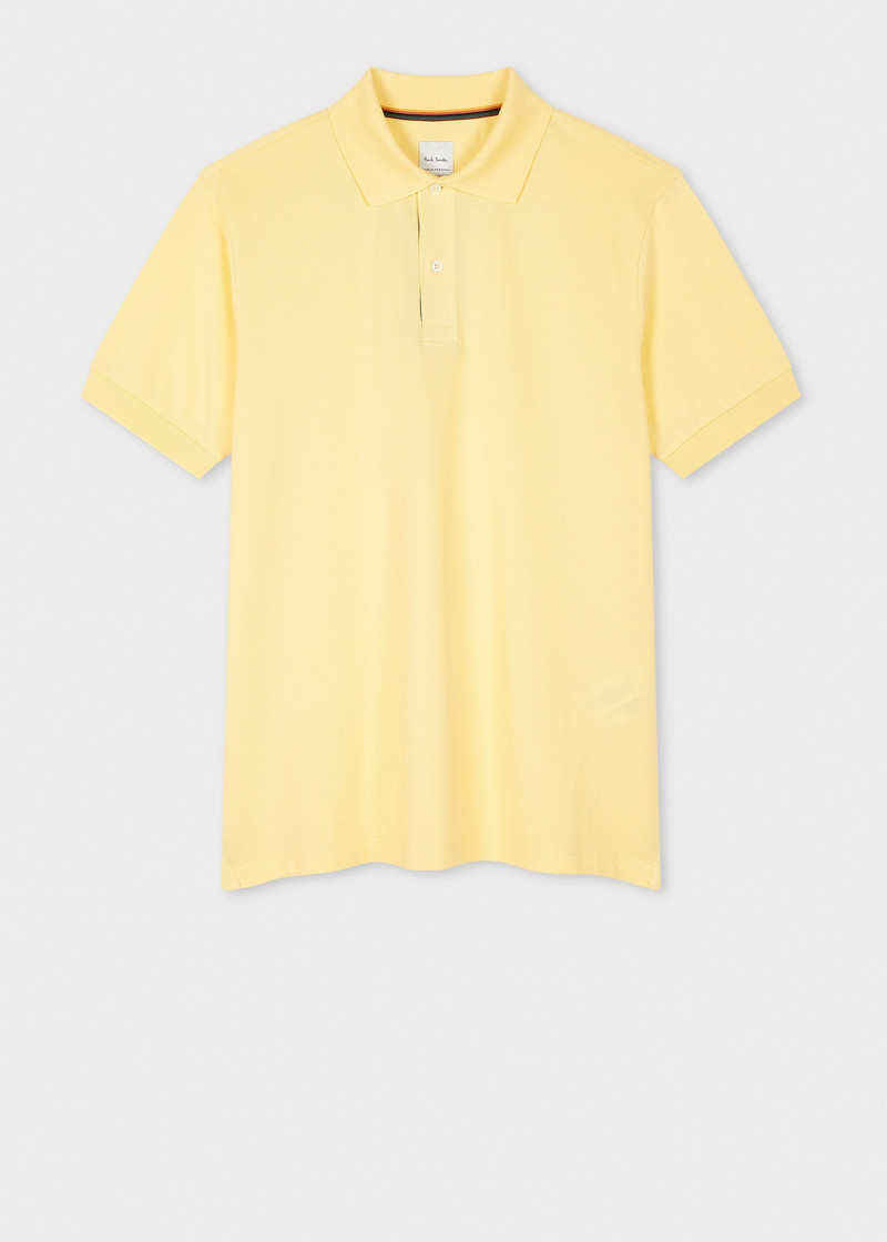 Light Yellow 'Artist Stripe' Placket Polo Shirt 1