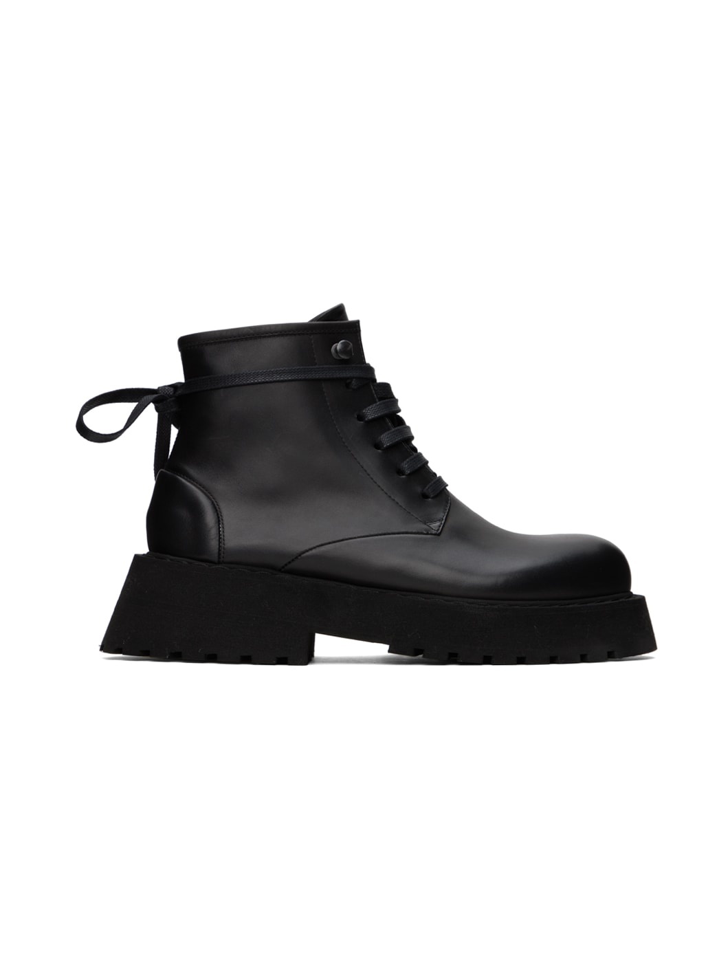 Black Micarro Lace Up Ankle Boots - 1