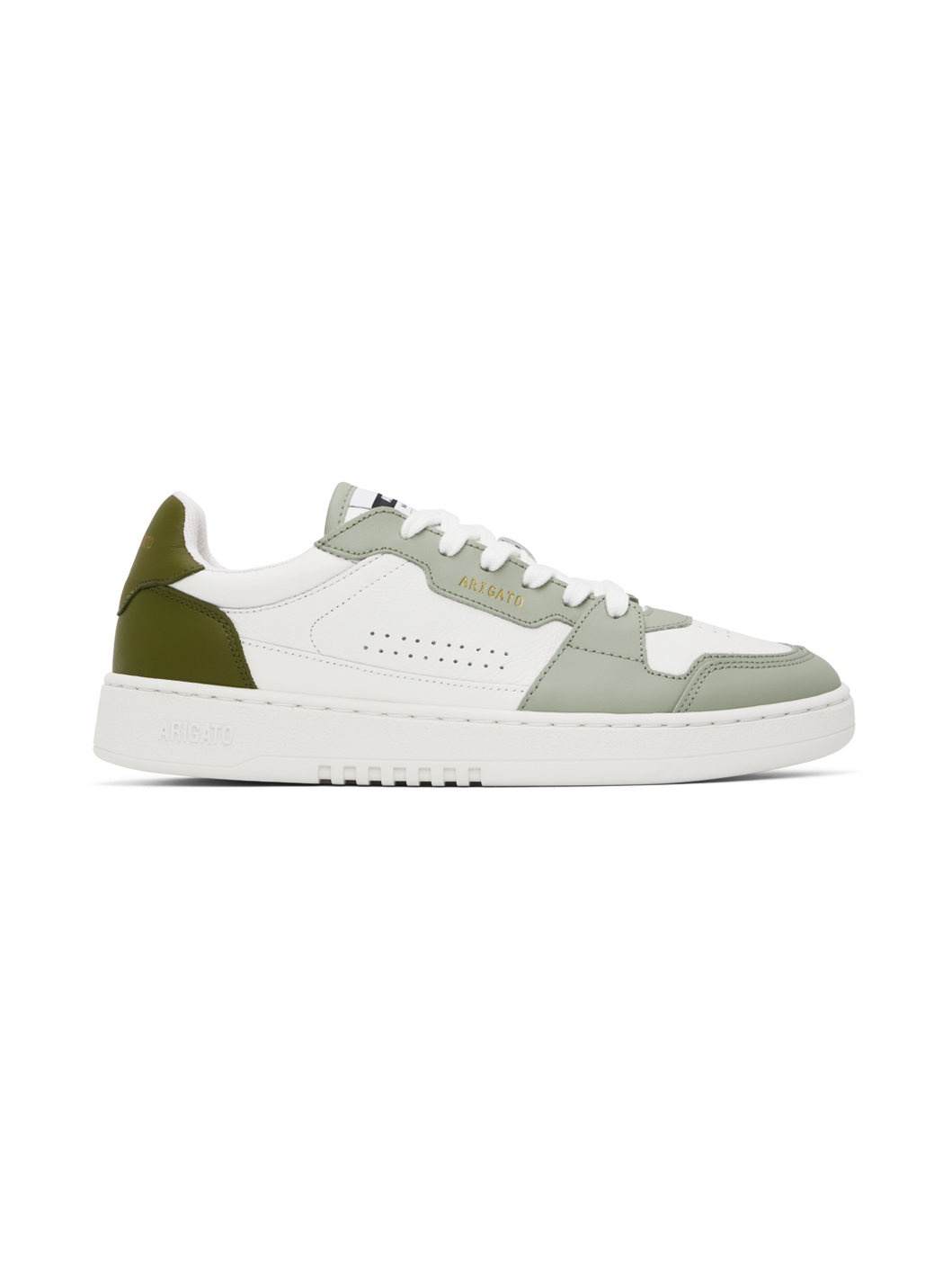 White & Green Dice Lo Sneakers - 1