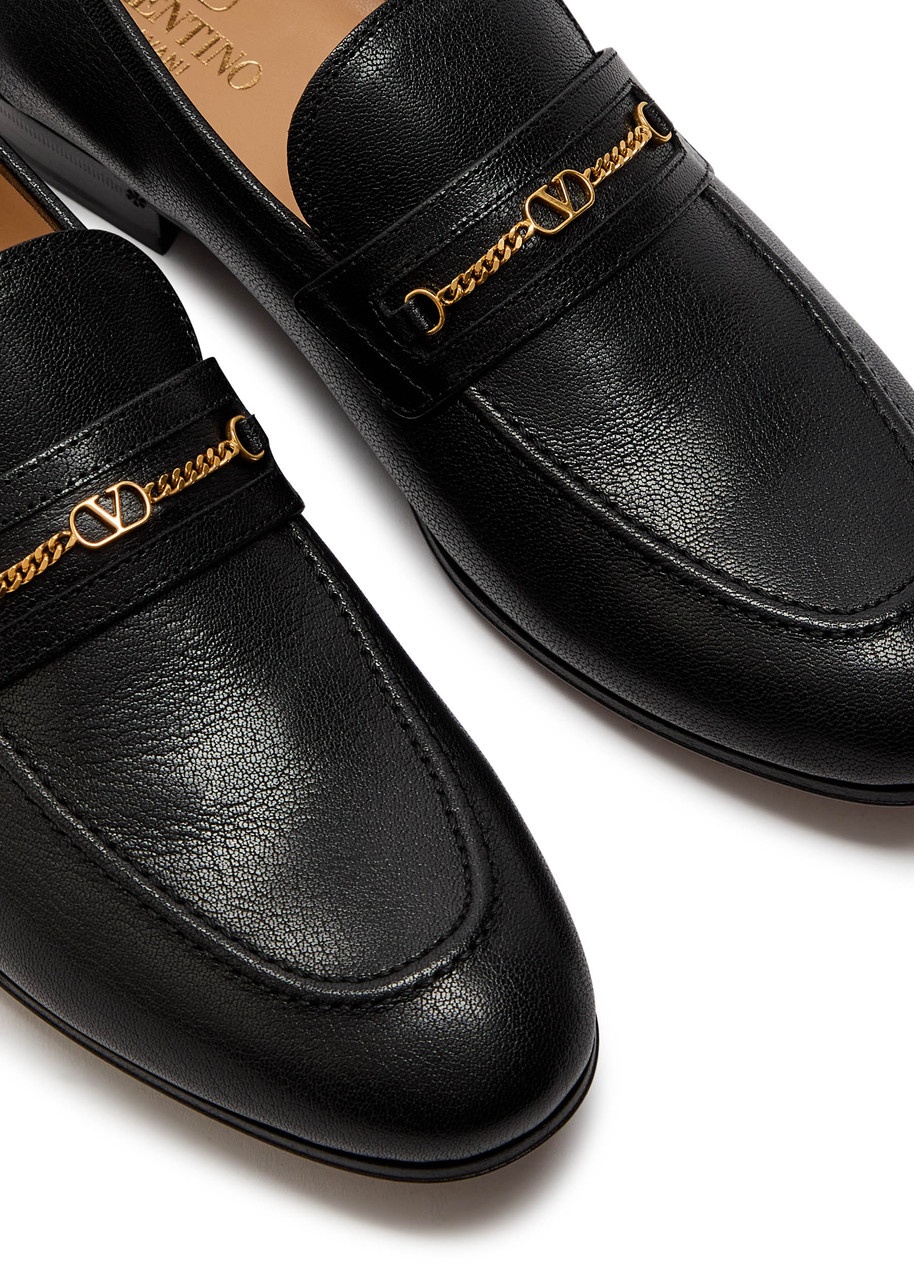 Valentino Garavani Vlogo Grained Leather Loafers - 3