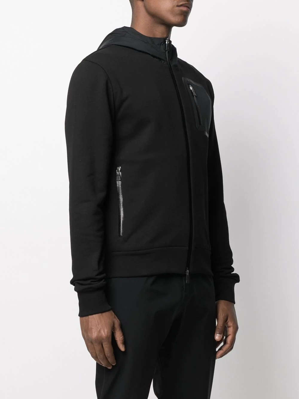 cotton zip-up hoodie - 3