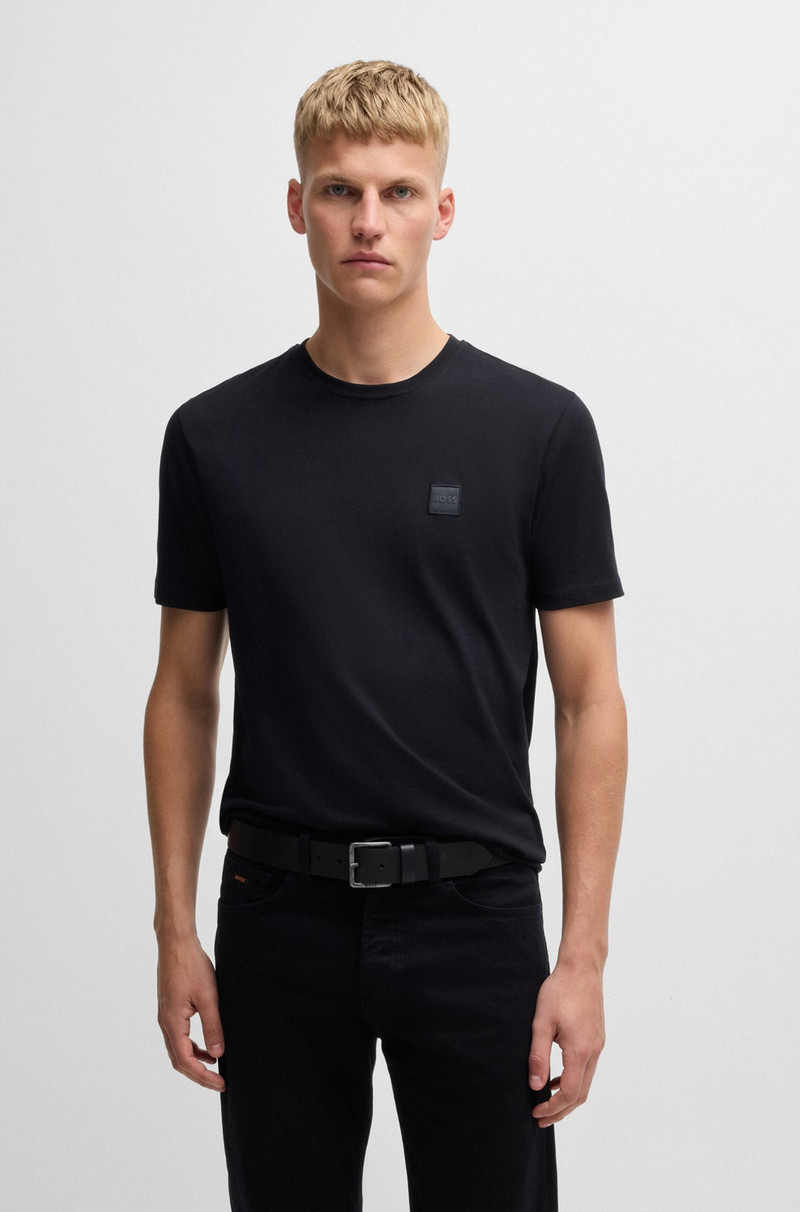 BOSS LEATHER BELT WITH LOGO AND DARK RUTHENIUM HARDWARE outlook