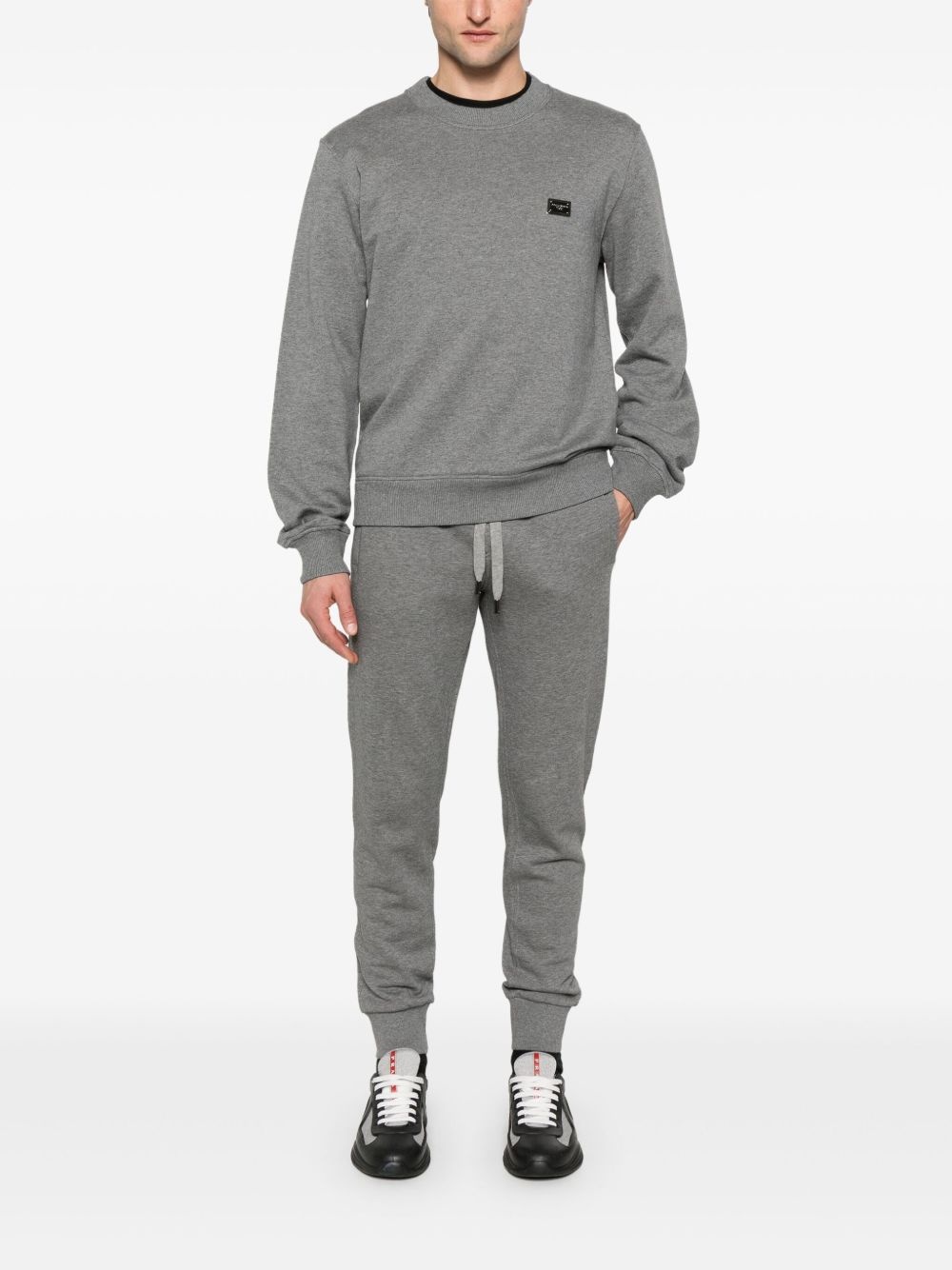 logo-plaque cotton sweatshirt - 2