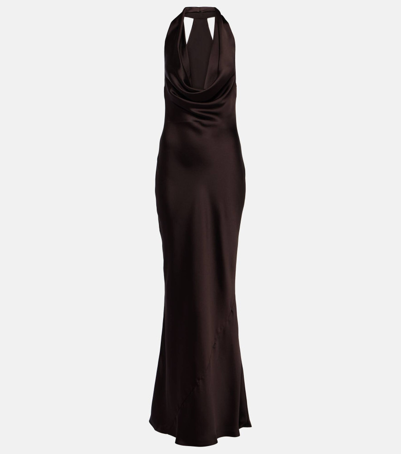 Draped halterneck gown 1