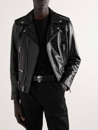 Alexander McQueen Skull-Embellished Reversible Leather Belt outlook