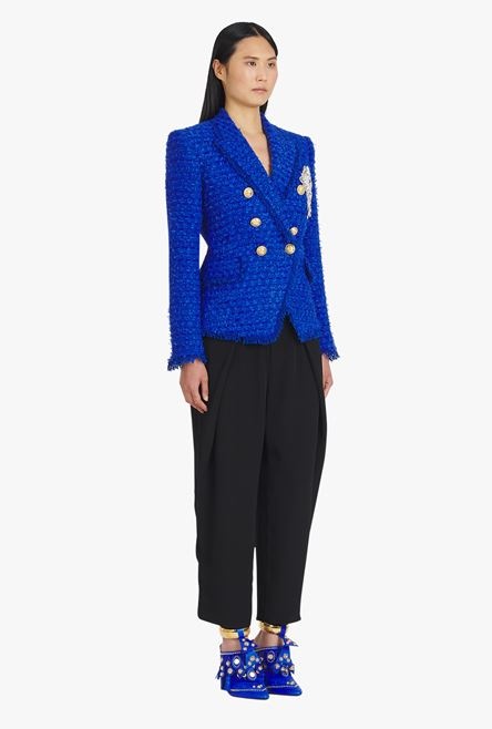 “Gitane” blue tweed jacket with embroidered jewel badge - 7