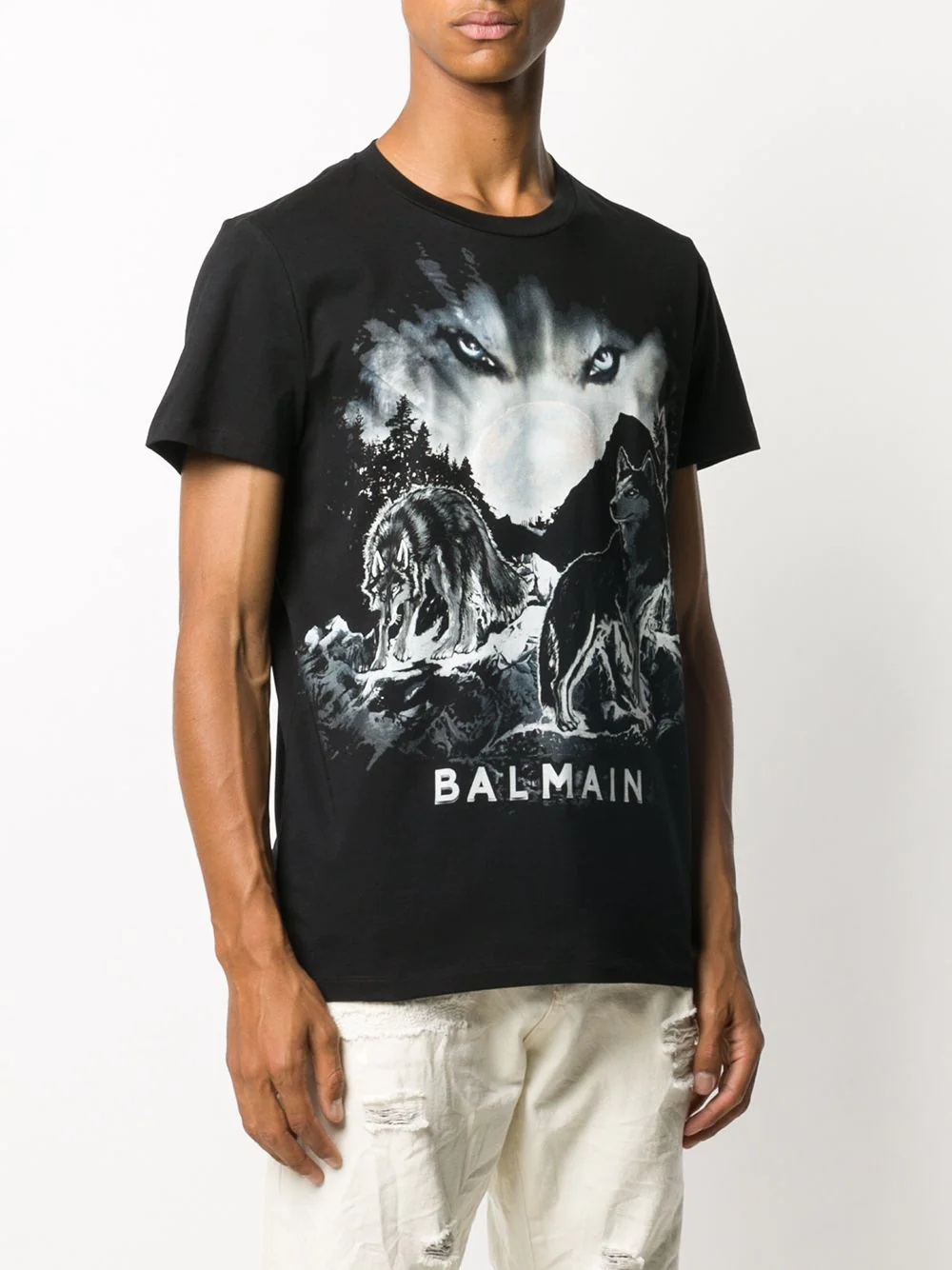 Wolf-print crew-neck T-shirt - 3