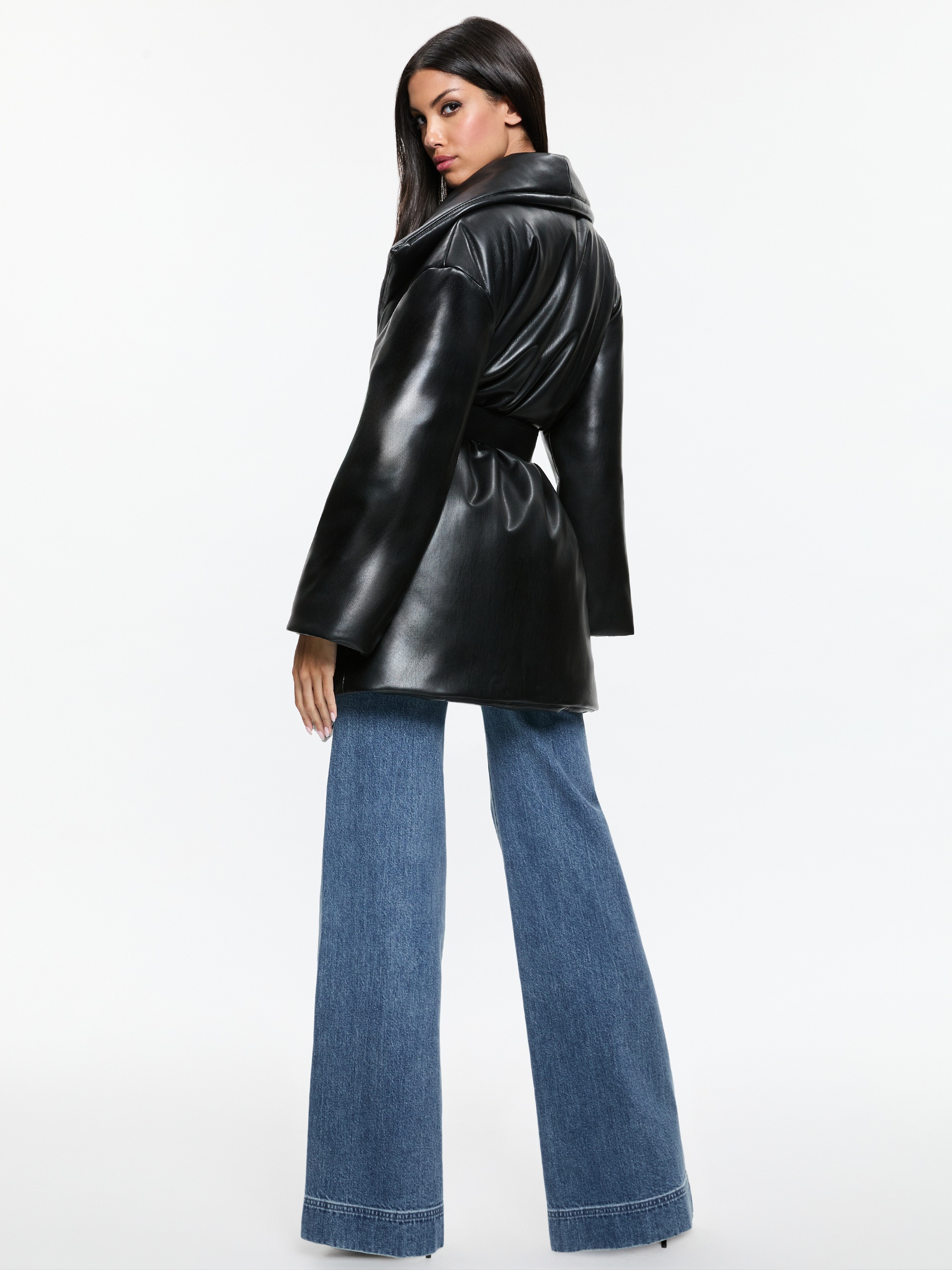 IMA VEGAN LEATHER PUFFER COAT - 4