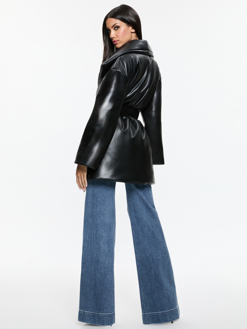 Alice + Olivia IMA VEGAN LEATHER PUFFER COAT outlook