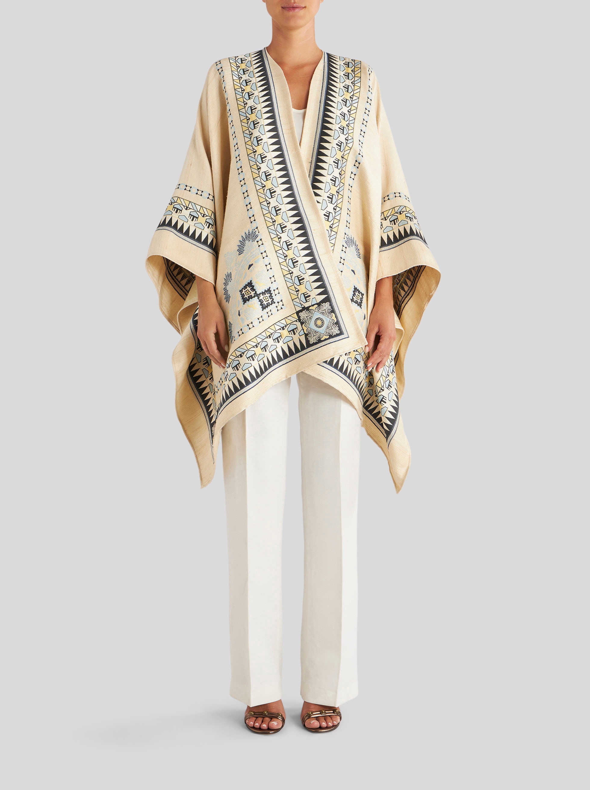 SCARF PRINT CAPE - 2