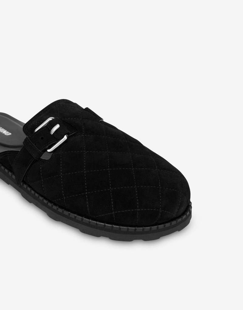 Moschino QUILTED SUEDE SABOT outlook
