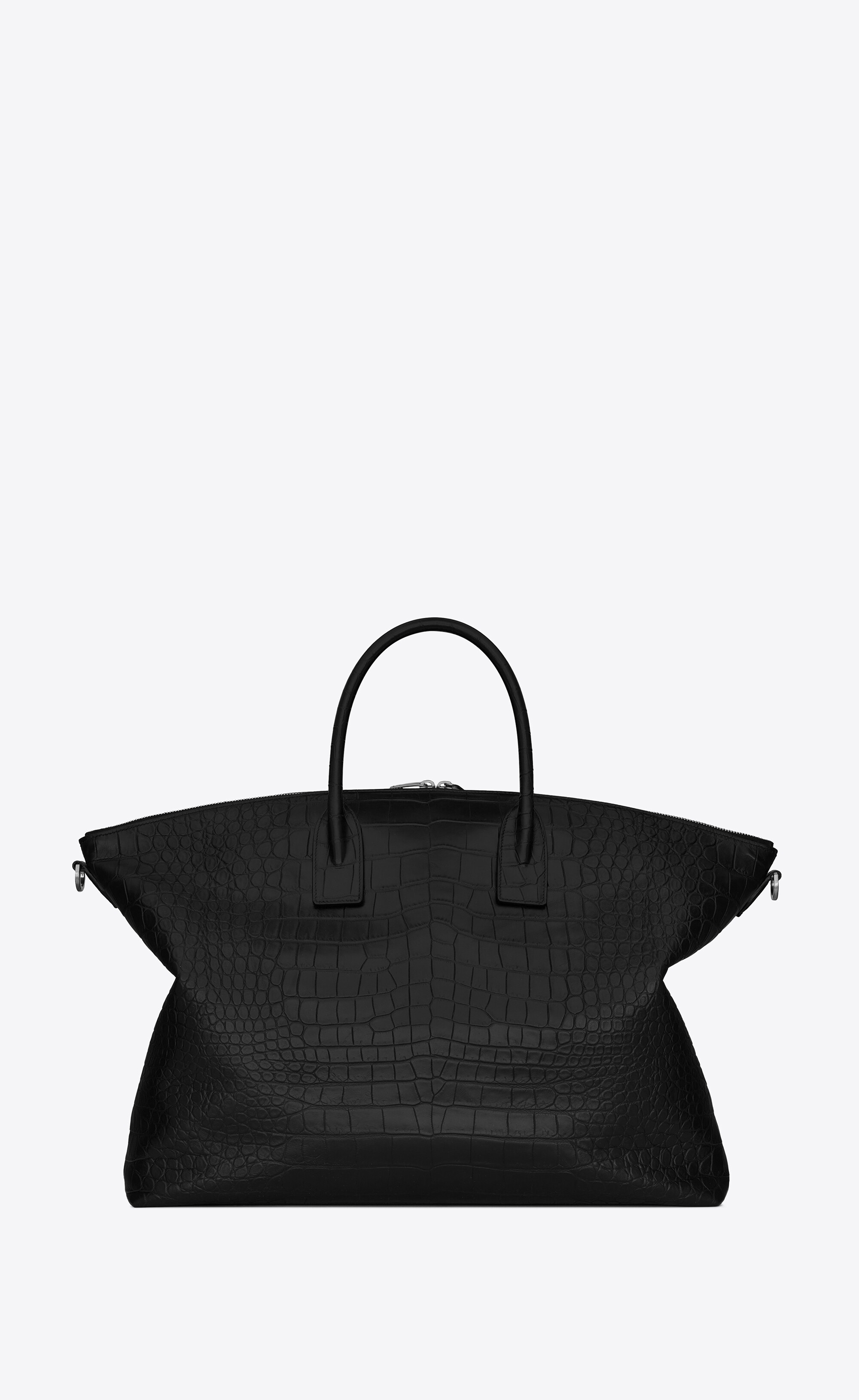 giant bowling bag in crocodile-embossed leather - 2