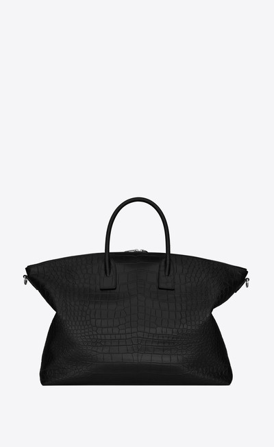 SAINT LAURENT giant bowling bag in crocodile-embossed leather outlook