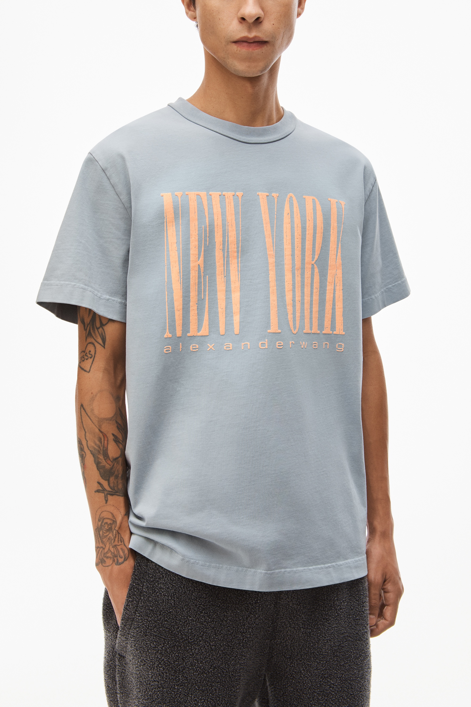 NY PUFF GRAPHIC TEE IN COMPACT JERSEY - 5