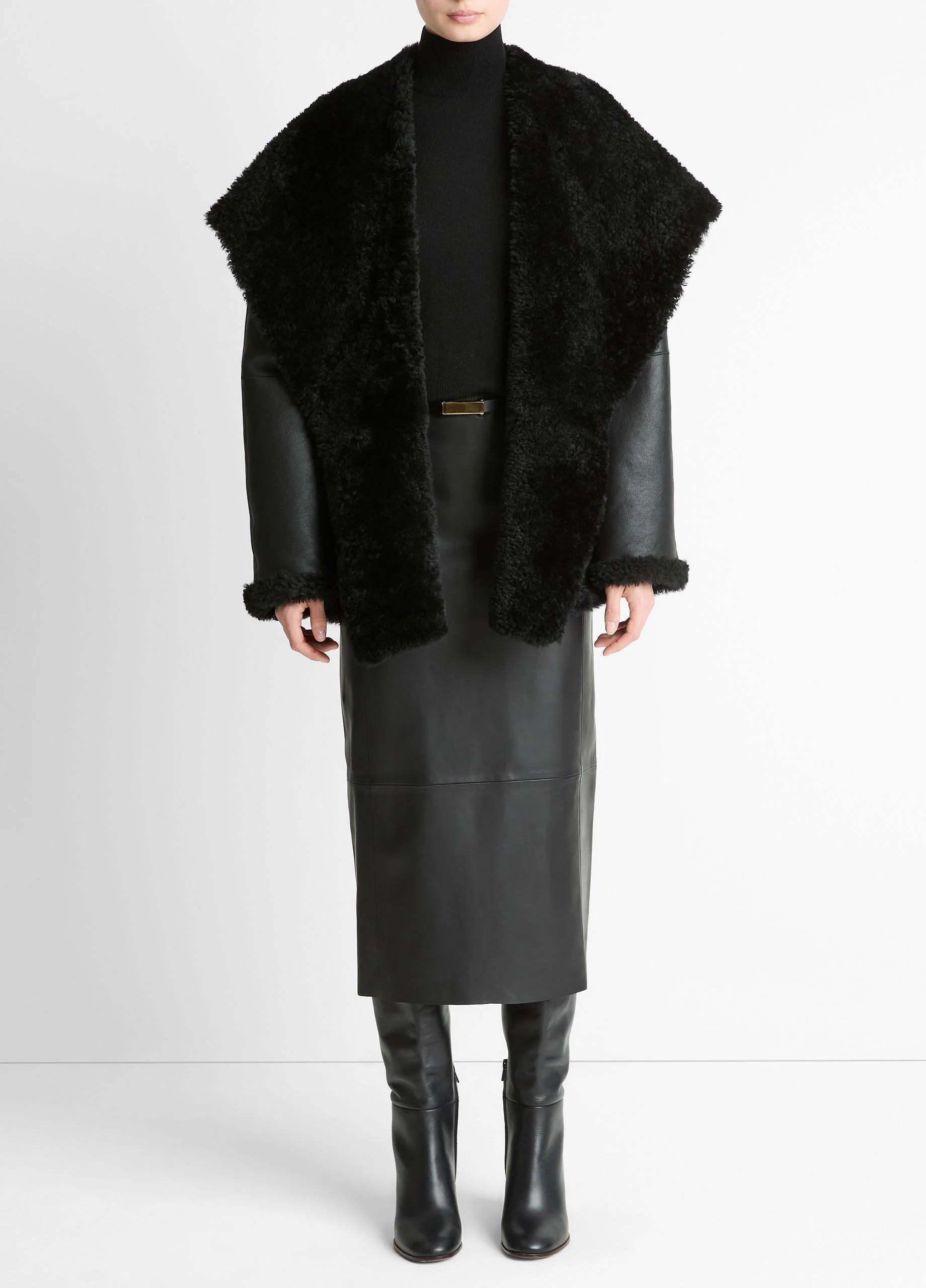 Shearling Hooded Jacket - 1