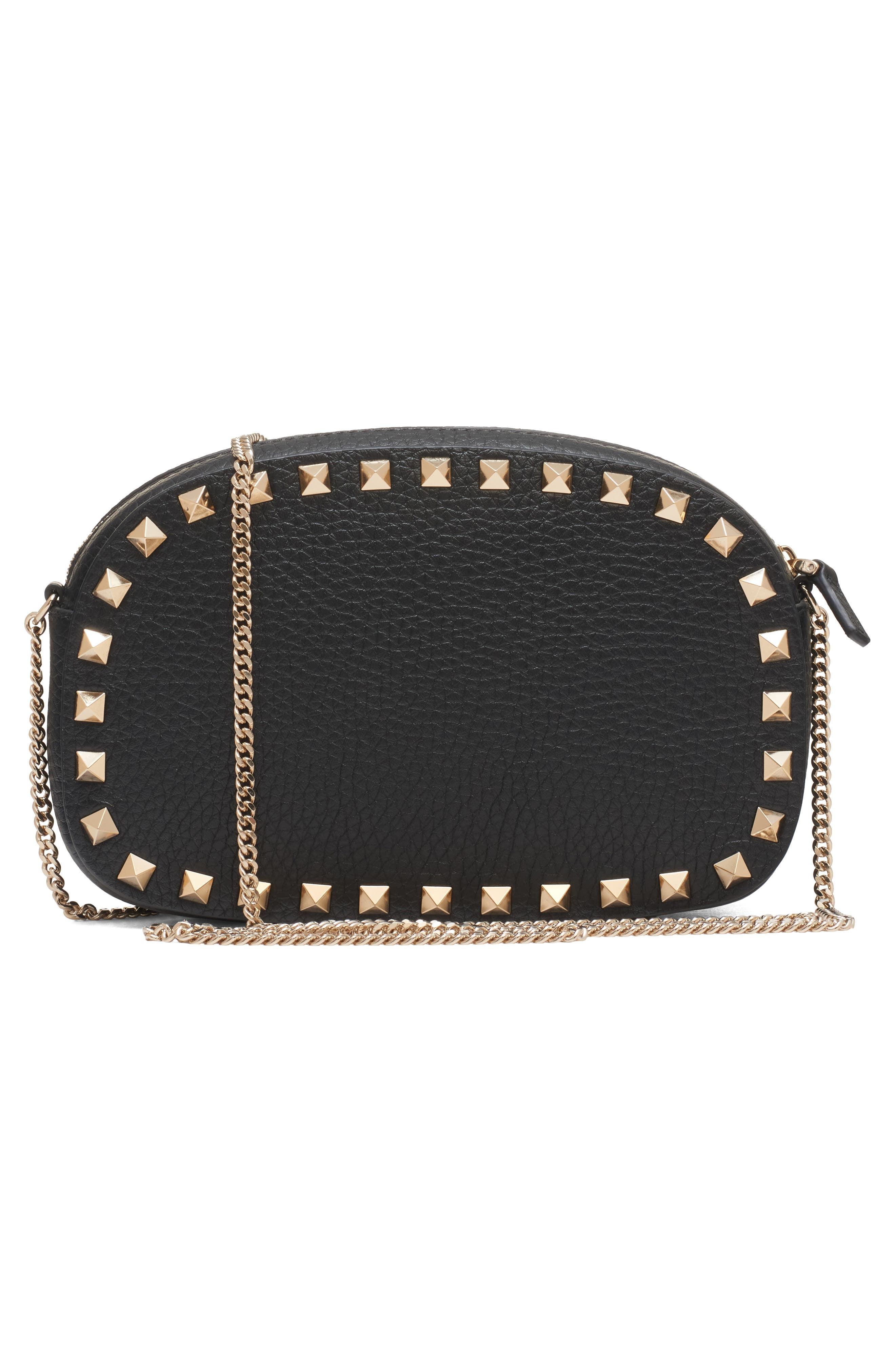 Valentino Garavani Mini Rockstud Leather Crossbody Bag in Nero at Nordstrom - 3