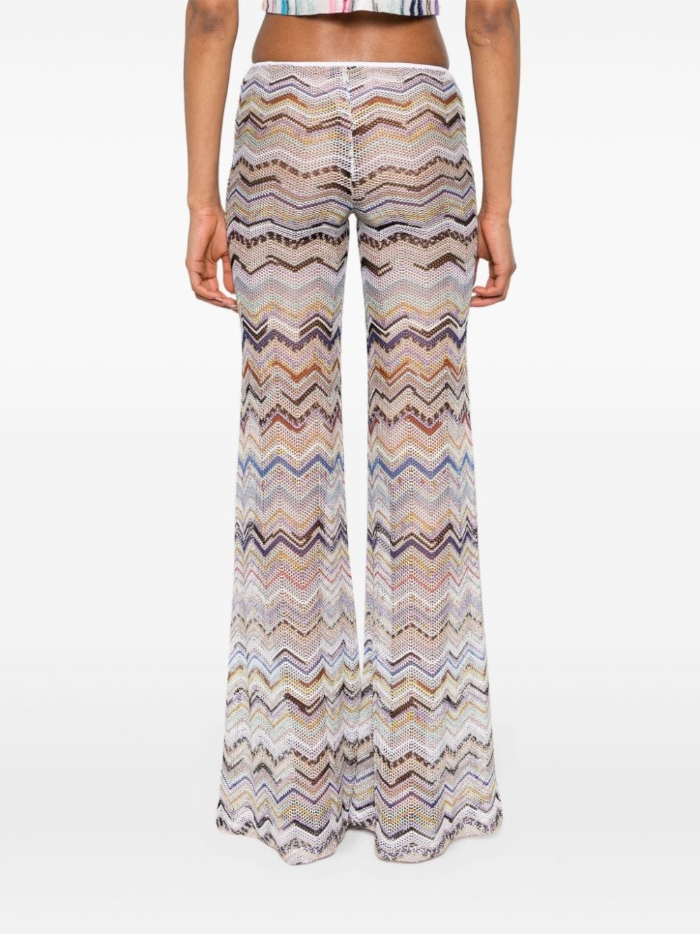 zigzag flared trousers - 4