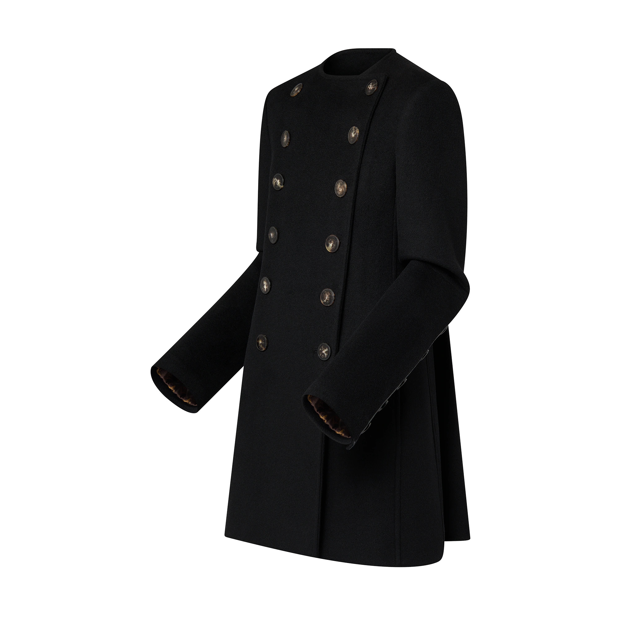 Horn Button Pleat Coat - 2