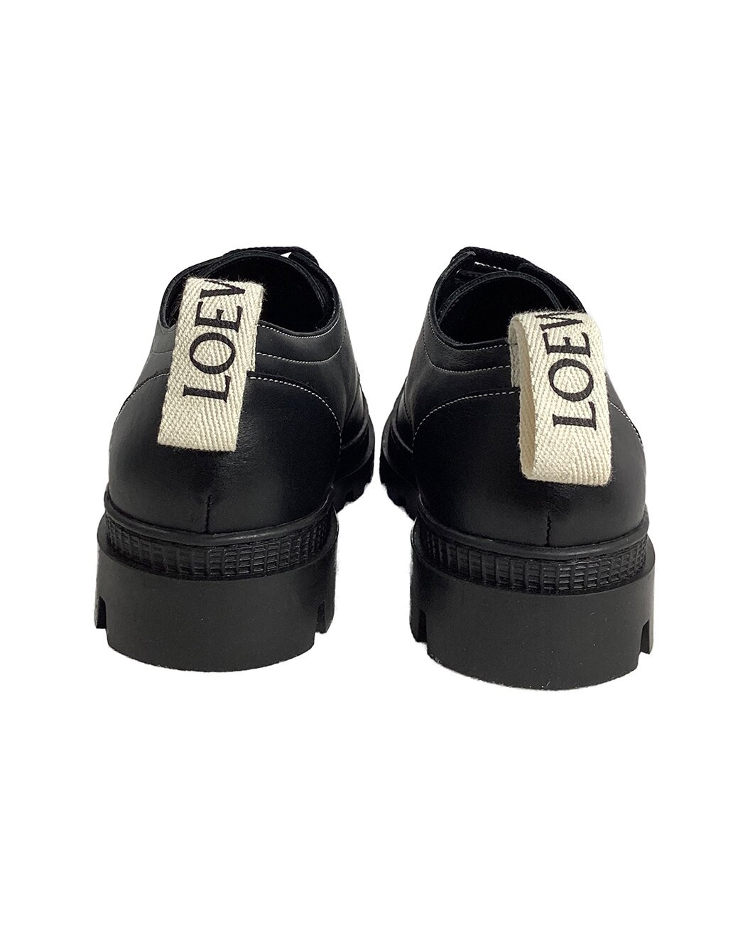 Loewe Women's Leather Logo Heel Tab Lace-Up Derby (Authentic Pre-Loved) - 3