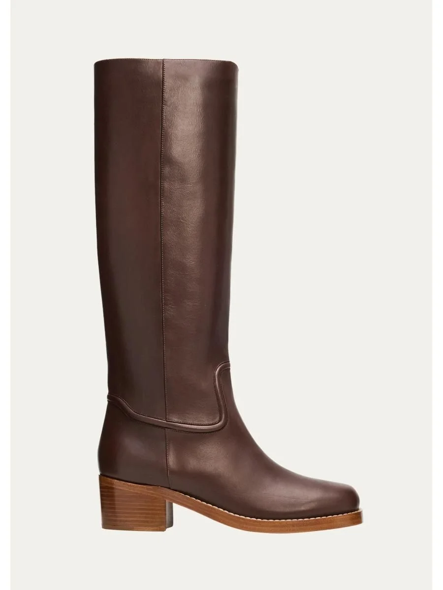 Marion Leather Knee-High Boots - 1