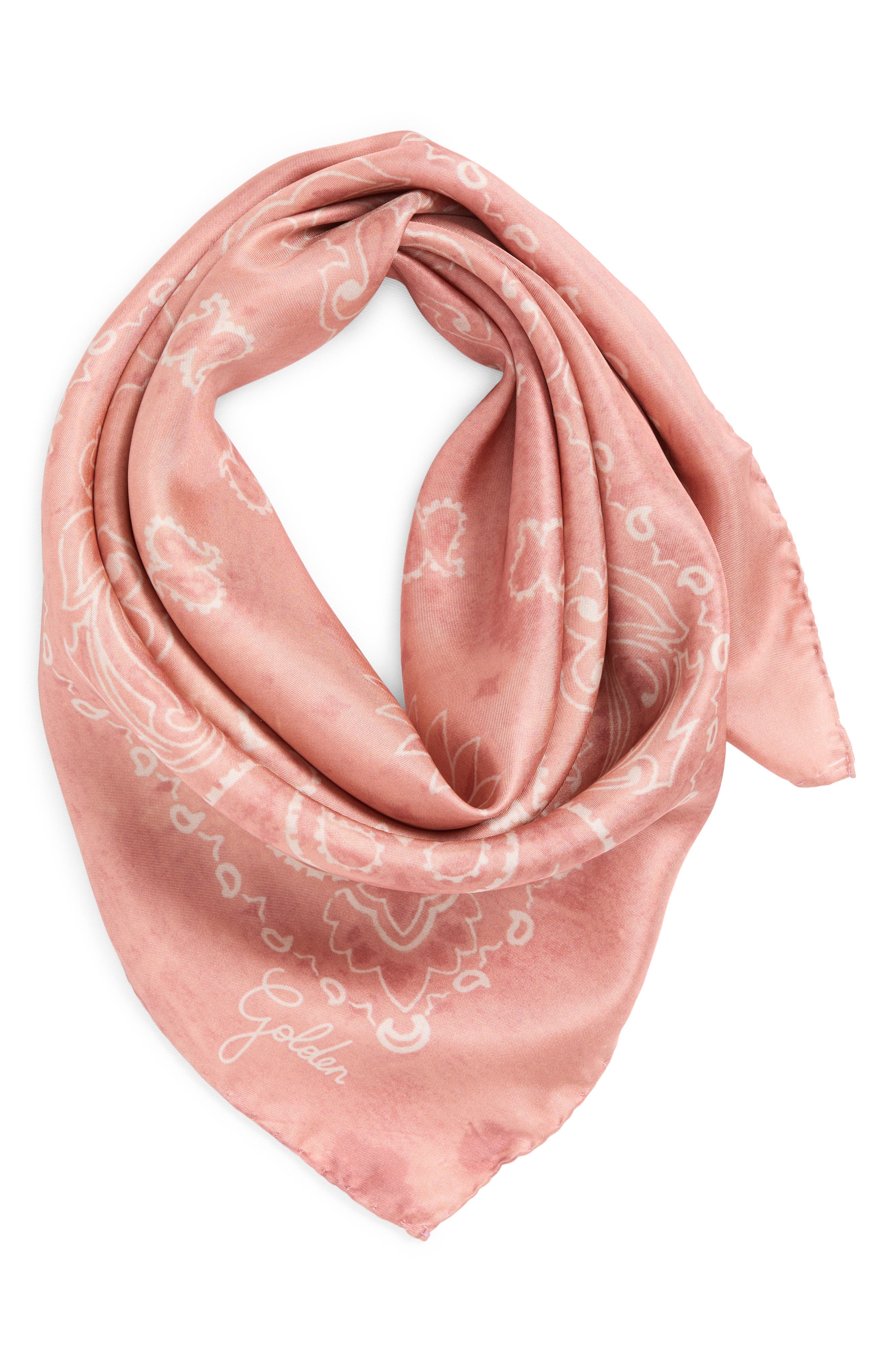 Golden Goose Golden Foulard Paisley Print Silk Square Scarf in 25516 Antique Rose at Nordstrom - 1
