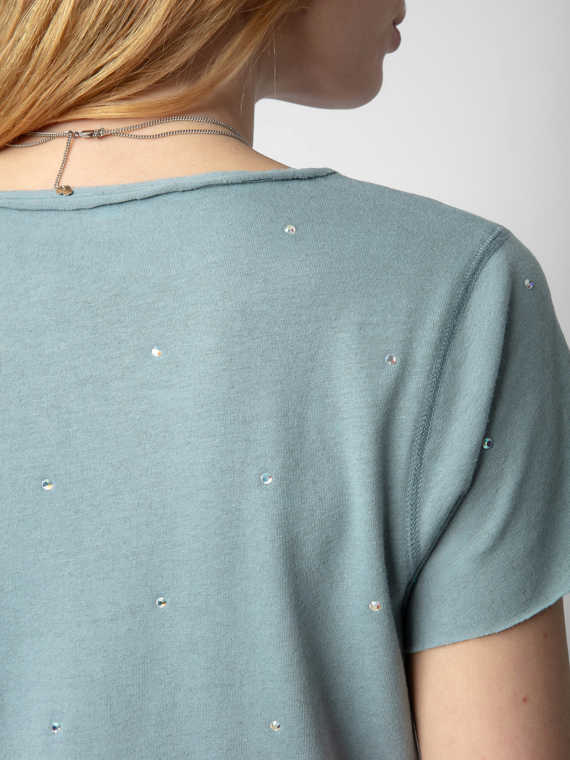 Diamanté Henley T-shirt - 5