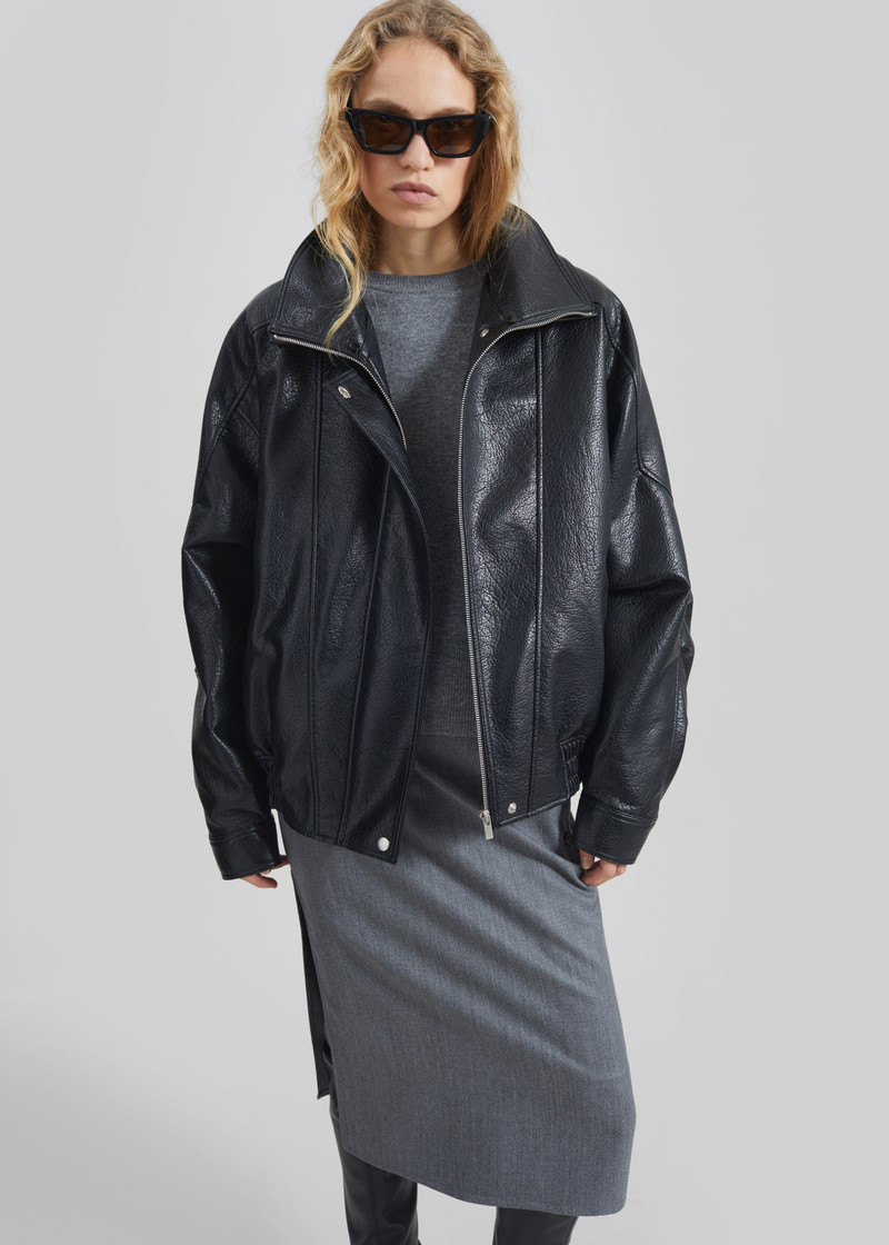 Gemonio Faux Leather Jacket - Black 7