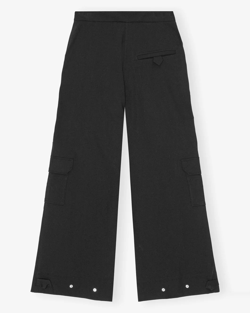 BLACK TWILL SUITING CARGO PANTS - 6