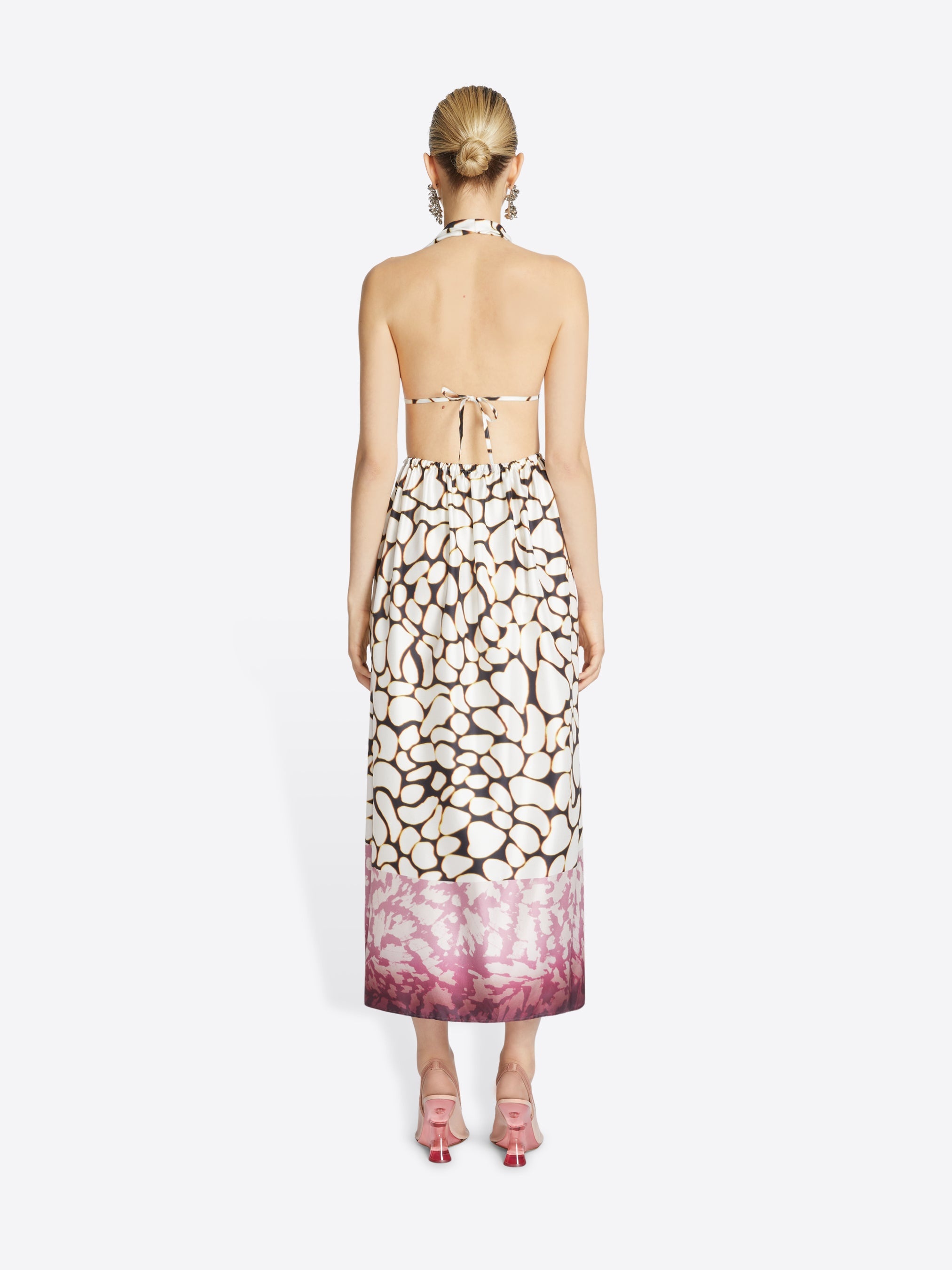 SILK HALTER DRESS - 4