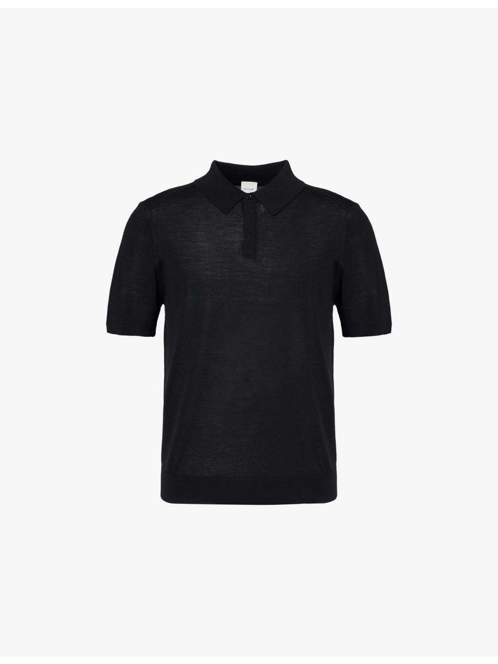 Embroidered-Logo Fine-Knit Wool Polo Shirt - 1