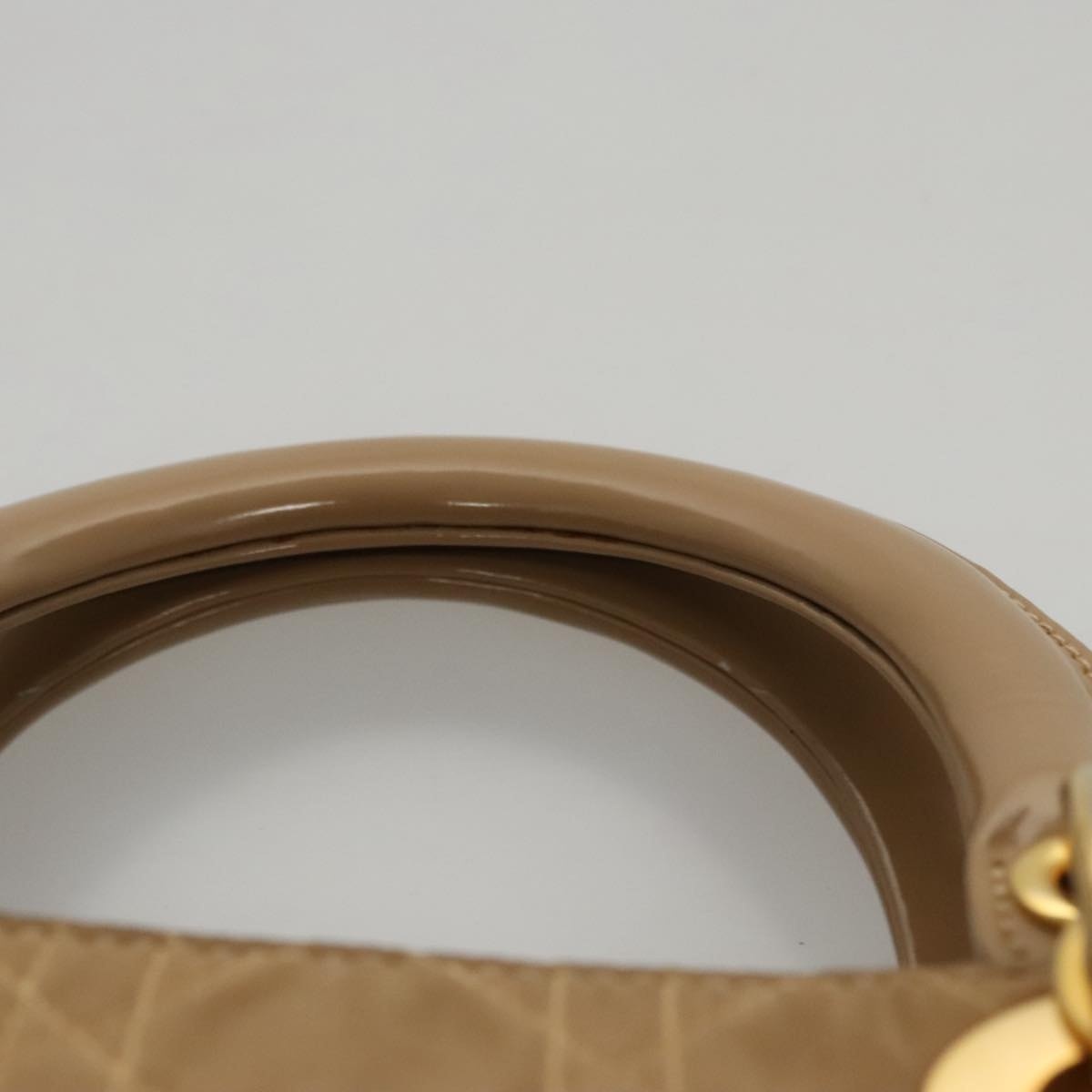 DIOR Canage Hand Bag Nylon Beige Gold - 8