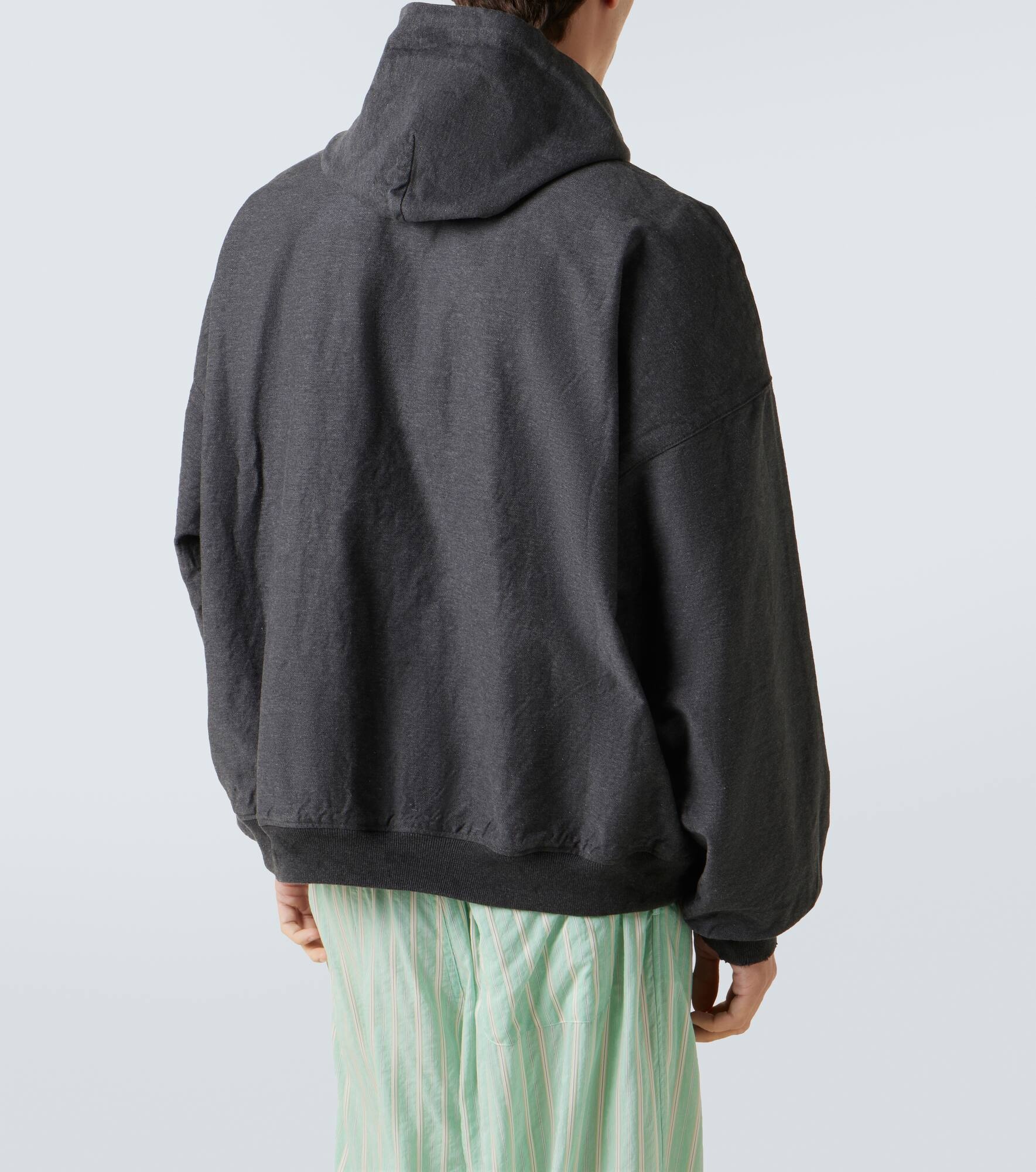 Trompe l-œil denim hoodie - 4