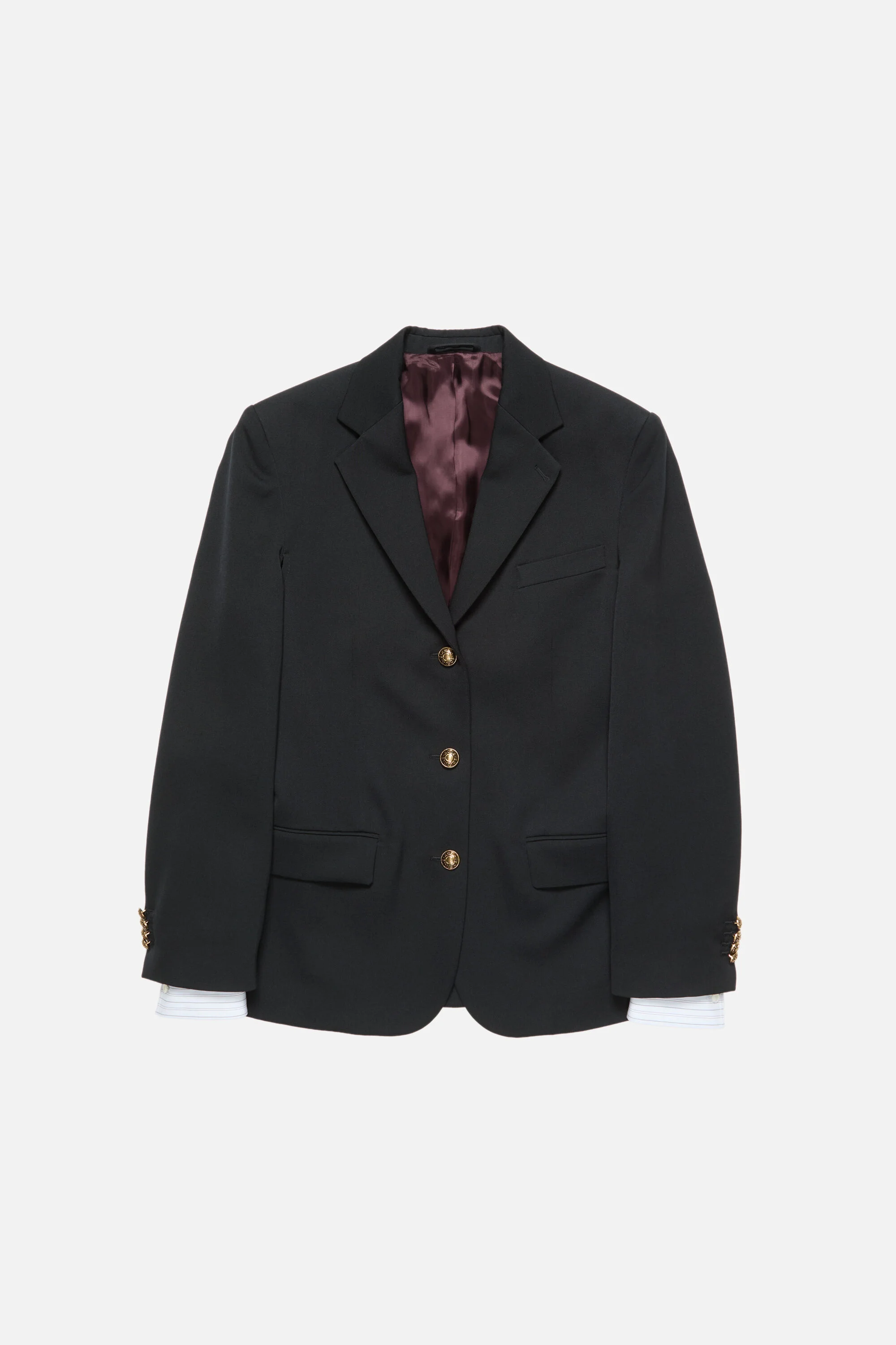 Layered wool suit jacket - Navy blue - 1