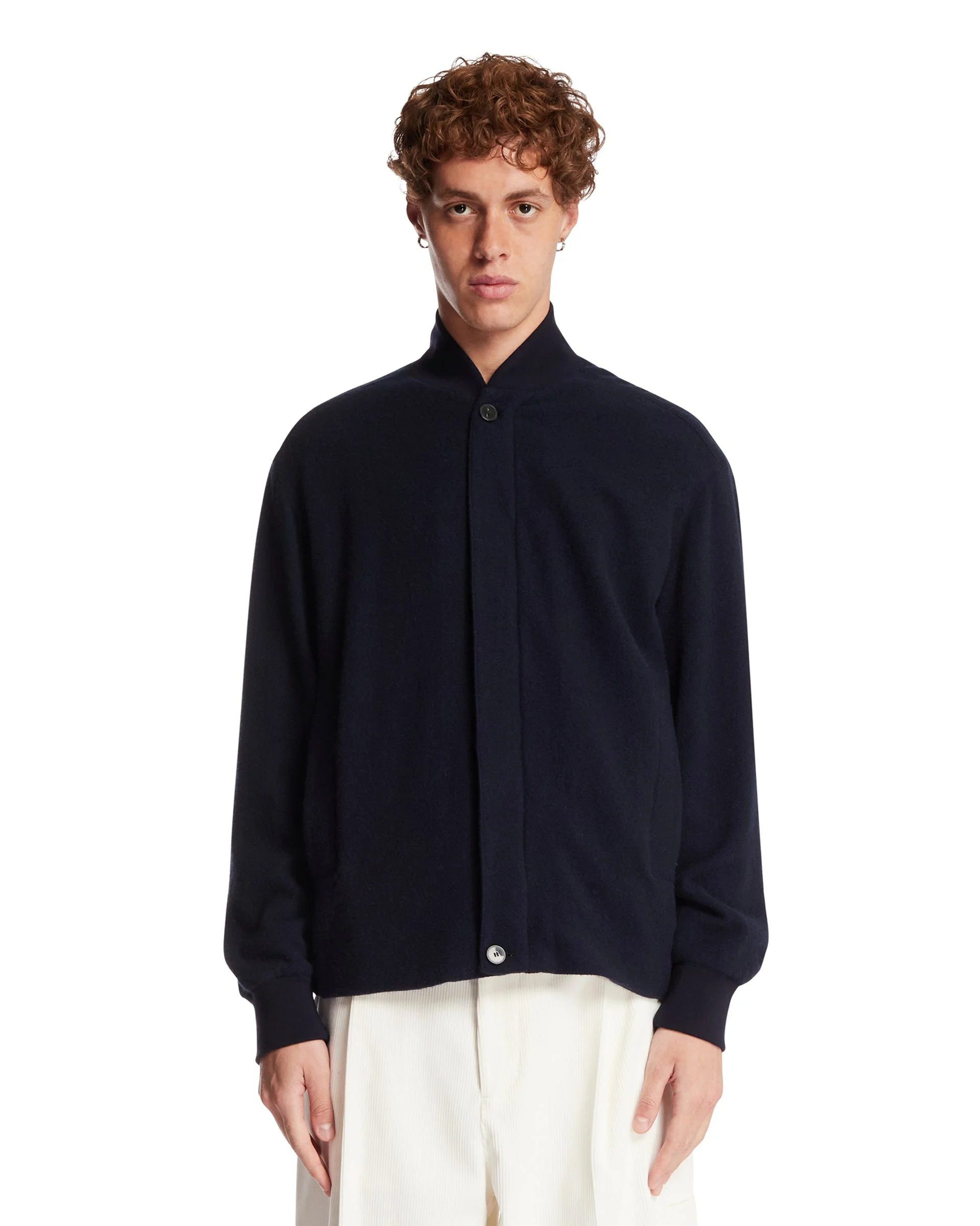 Blue Sean Wool Bomber Jacket - 1