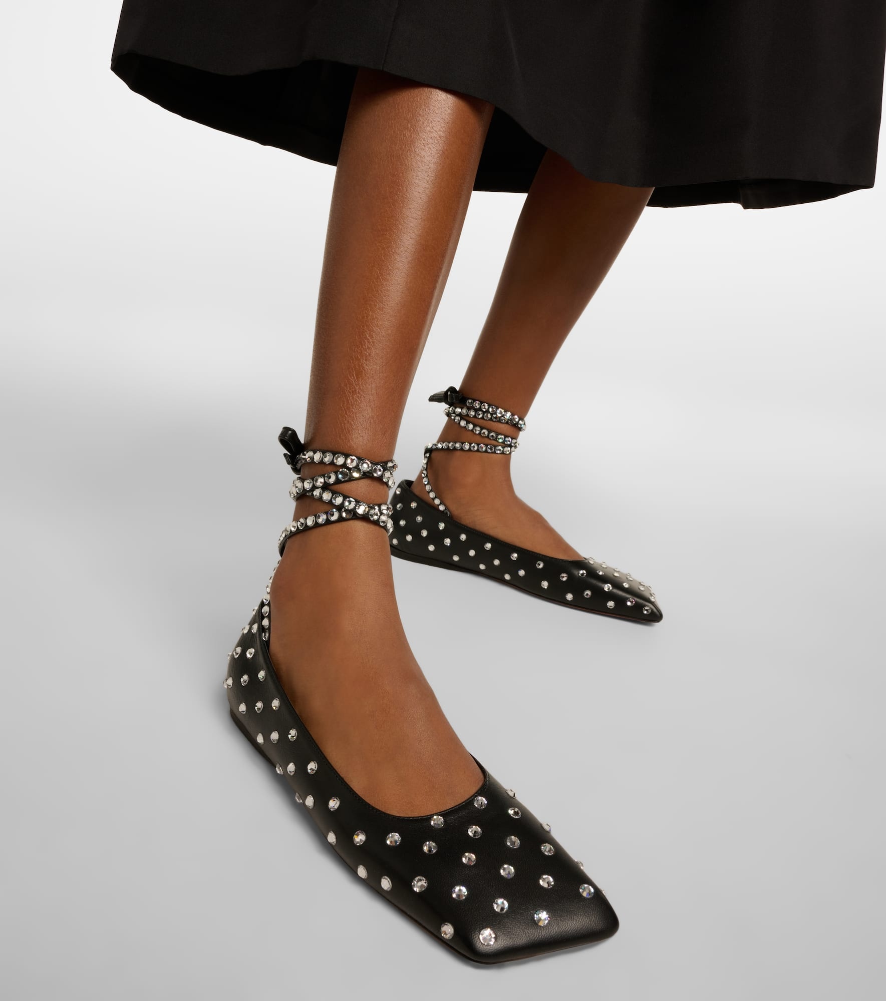 Ane embellished leather ballet flats - 4