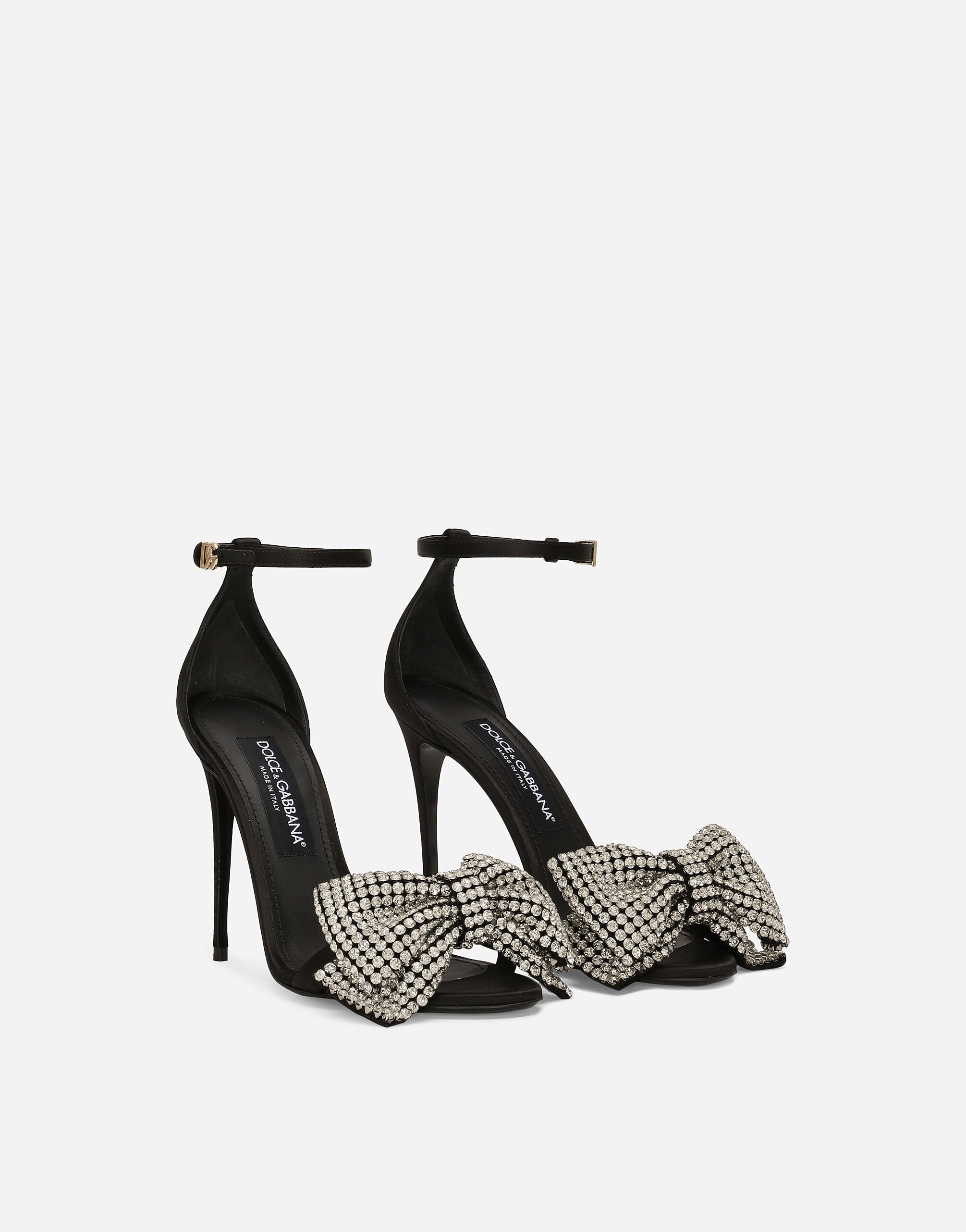 Satin sandals with rhinestone embellishment - 2