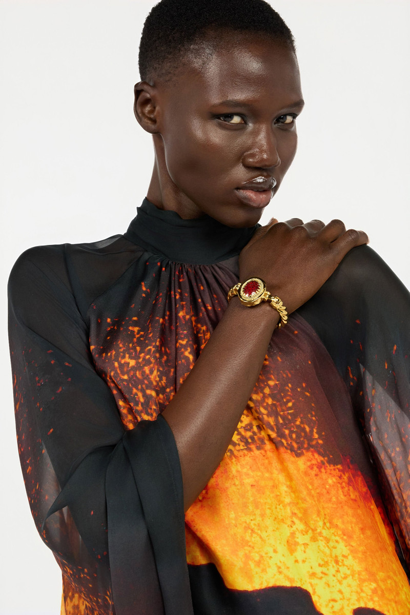 Roberto Cavalli Golden Bangle With Ruby Stone outlook