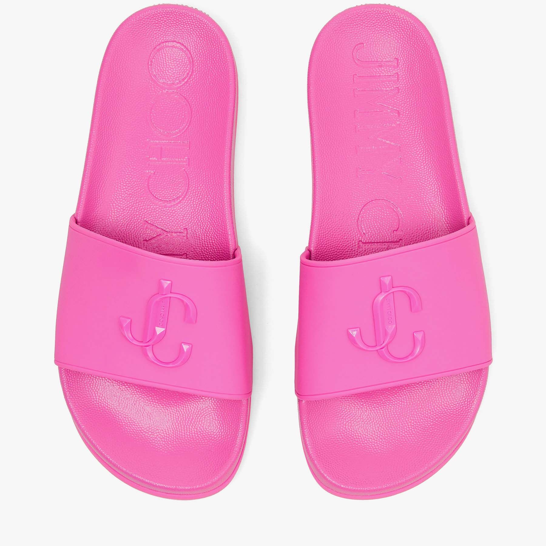 Port/F
Neon Pink Rubber Slides with JC Monogram - 5