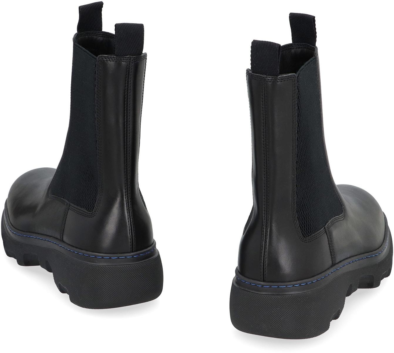 BURBERRY LEATHER CHELSEA BOOTS - 4