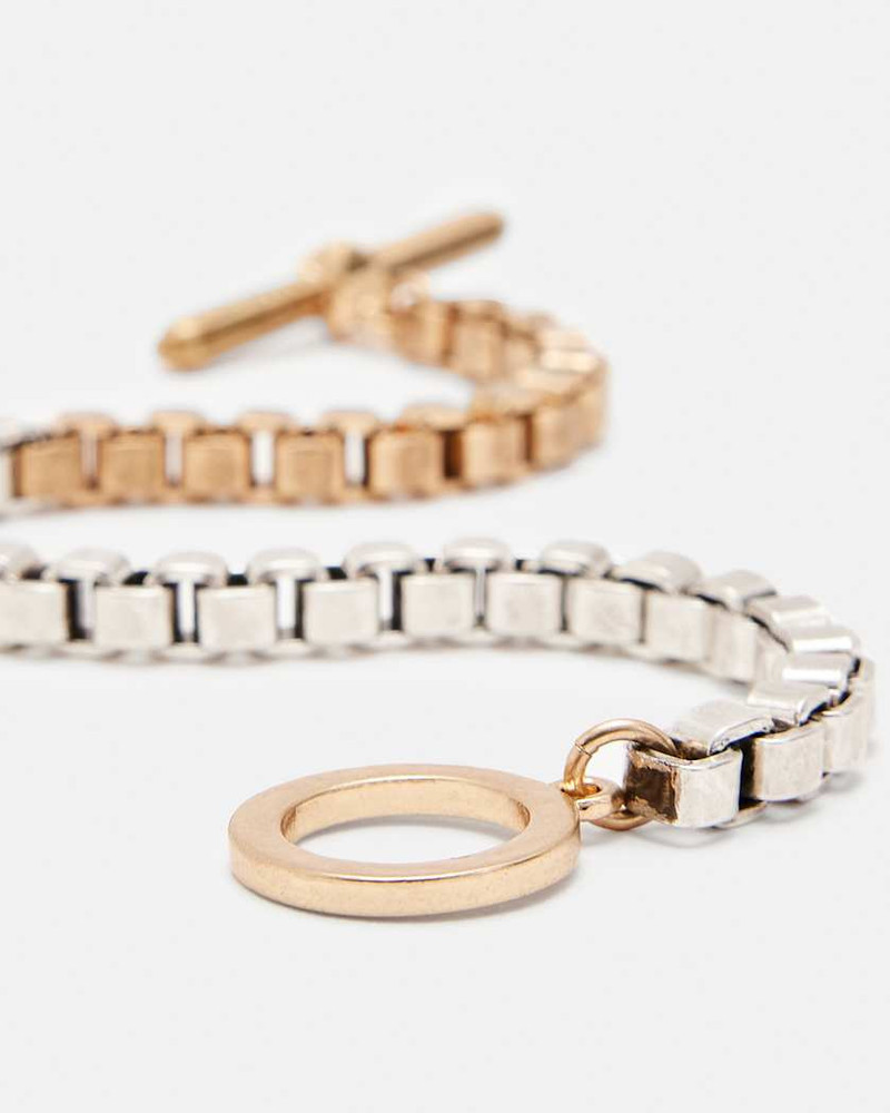 BOX CHAIN TWO TONE BRACELET 5