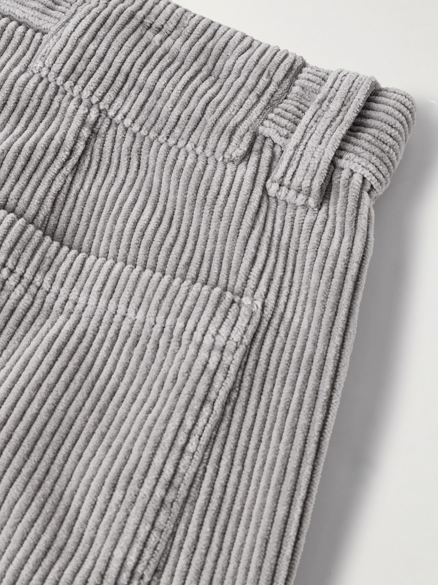 Straight-Leg Cotton-Corduroy Trousers Gray - 5