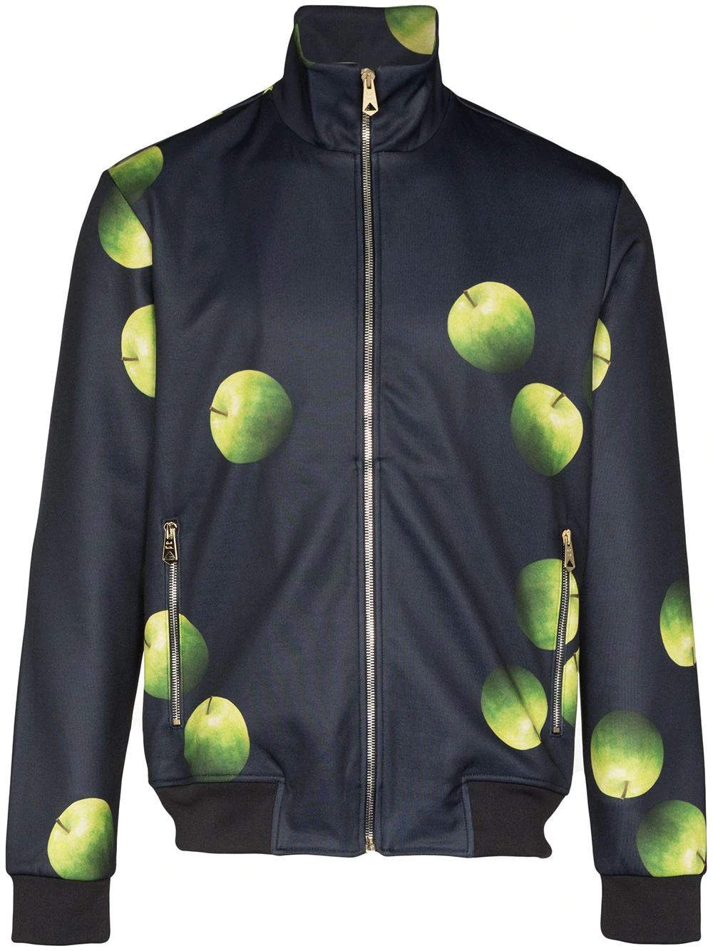 apple-print bomber jacket - 1