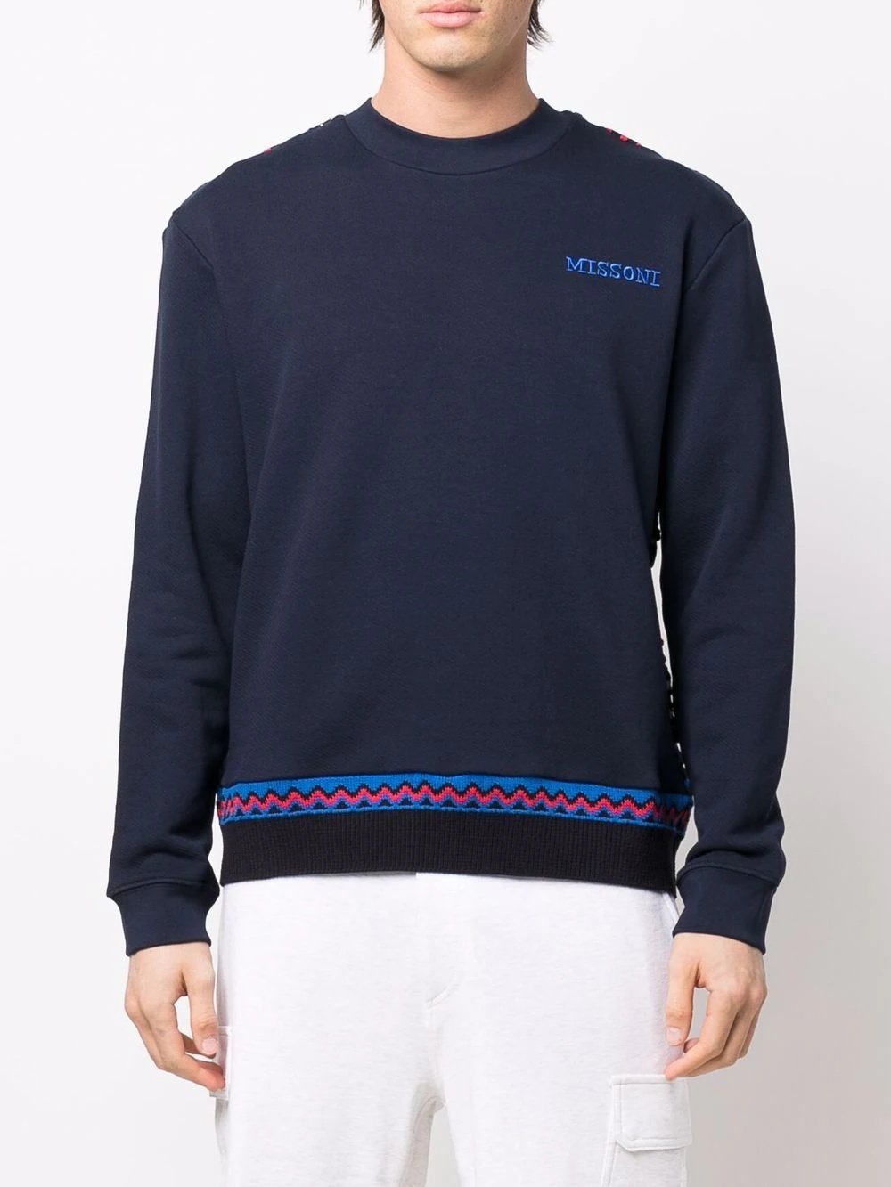 zig-zag detail logo sweatshirt - 3